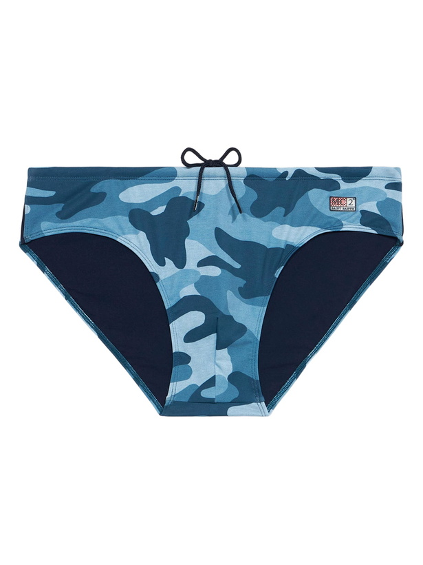 Photo: MC2 Saint Barth Man Denim Camouflage Swim Briefs Cayo