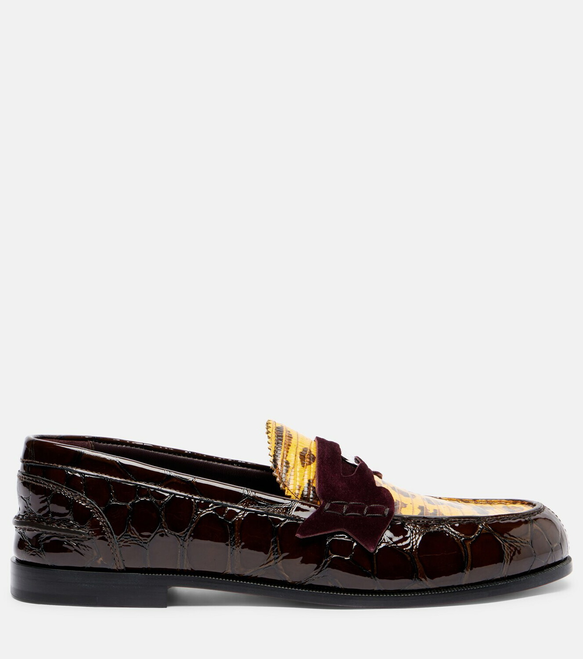 Christian Louboutin Penny croc-effect leather penny loafers