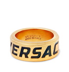 Versace - Logo-Detailed Gold-Tone and Enamel Ring - Gold