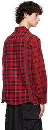 NEEDLES Red Paneled Shirt