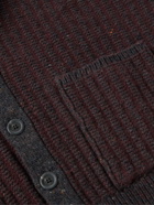 Inis Meáin - Shawl-Collar Ribbed Donegal Merino Wool and Cashmere-Blend Cardigan - Burgundy