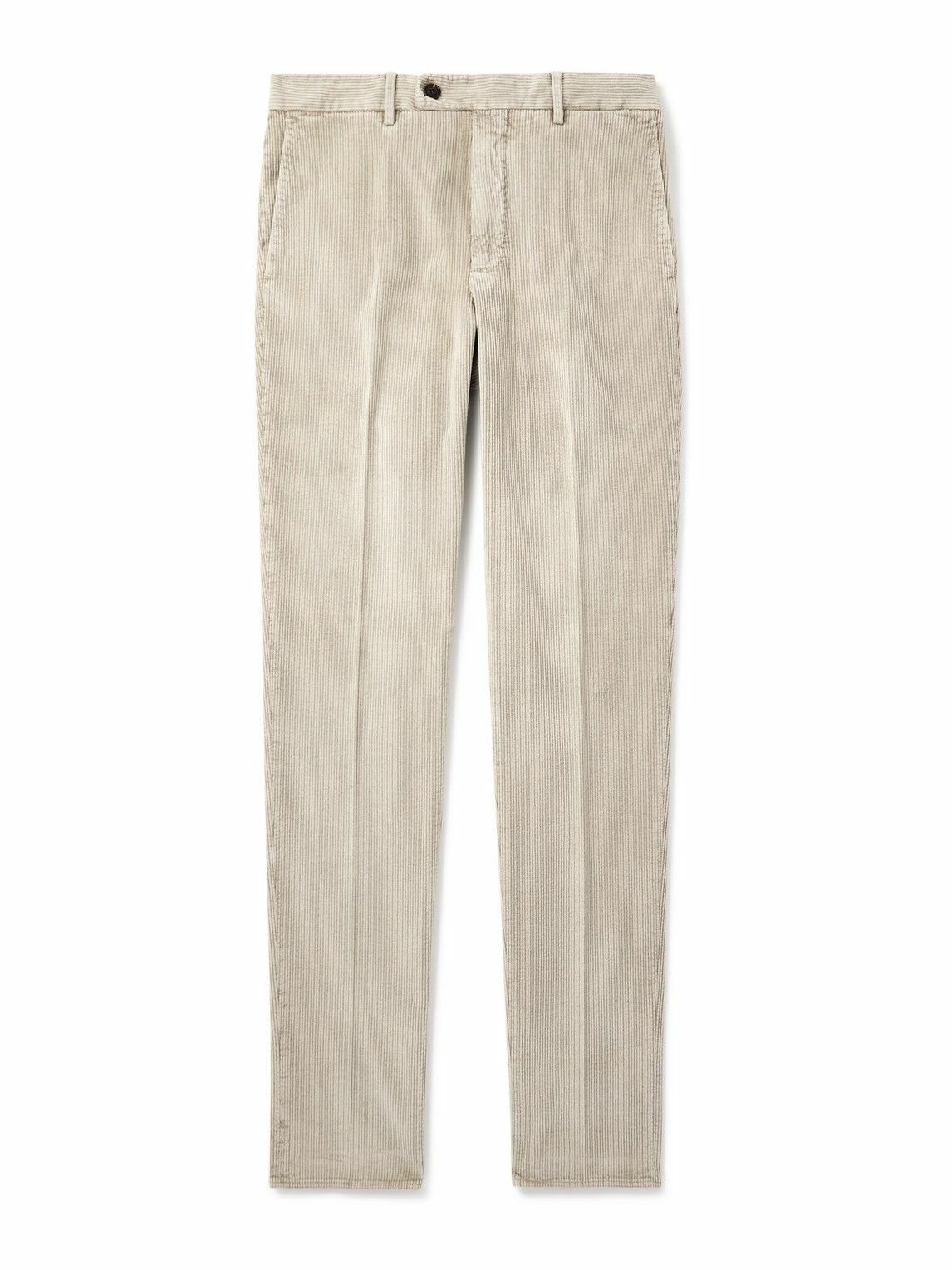 Incotex - Straight-Leg Cotton-Blend Corduroy Trousers - Neutrals