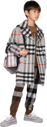 Burberry Kids Gray Check Backpack