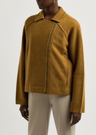 Eileen Fisher Bouclé Wool Jacket Dark Brown
