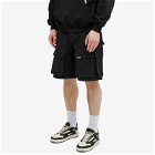 Represent Men's Baggy Cotton Cargo Shorts in Black