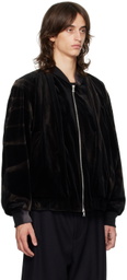 JiyongKim Black Sun-Bleached Bomber Jacket