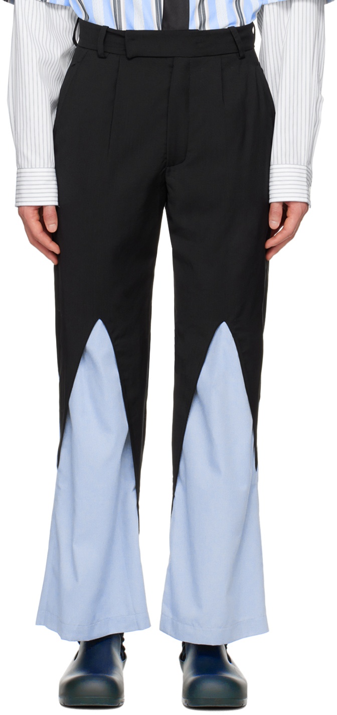 Strongthe Black Two-Tone Trousers