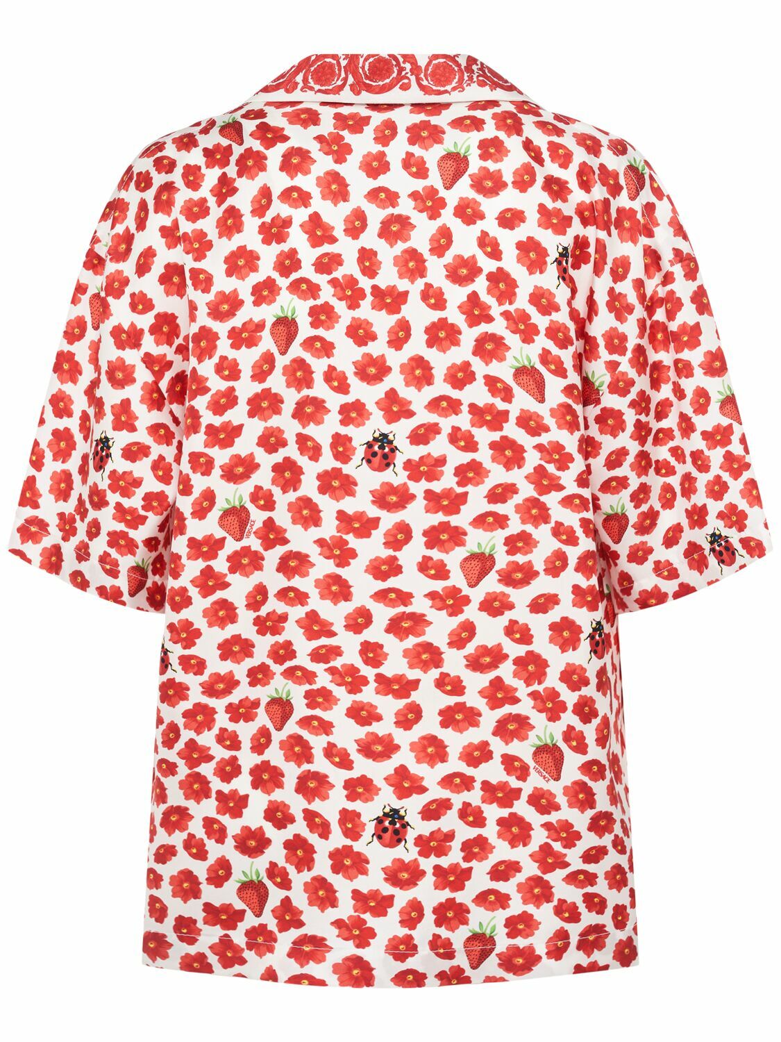 【関税＆送料込み】Versace 'Strawberry' T-Shirt Strawberry Garden Safety Pin Crop T-Shirt | VERSACE US