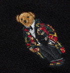 POLO RALPH LAUREN - Appliquéd Wool and Cashmere-Blend Half-Zip Sweater - Black