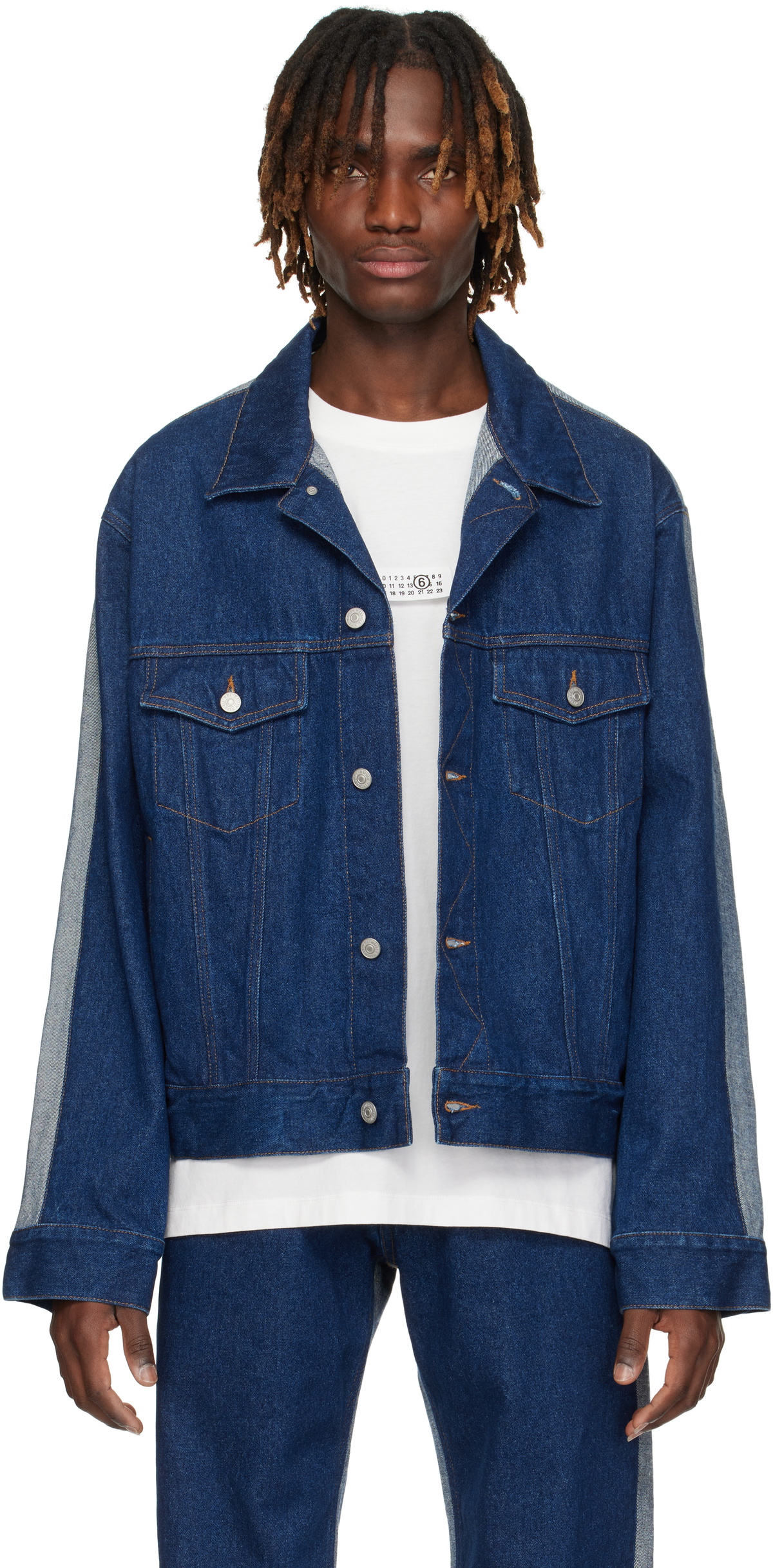MM6 Maison Margiela Navy Sports Denim Jacket MM6 Maison Margiela