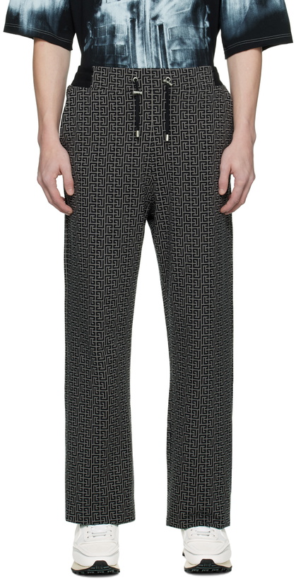 Photo: Balmain Black Jacquard Lounge Pants