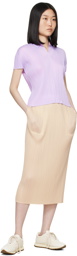 PLEATS PLEASE ISSEY MIYAKE Beige New Colorful Basics 3 Midi Skirt
