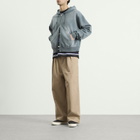 BEAMS Men's Fade Rivet Zip Hoodie in Fade Grey