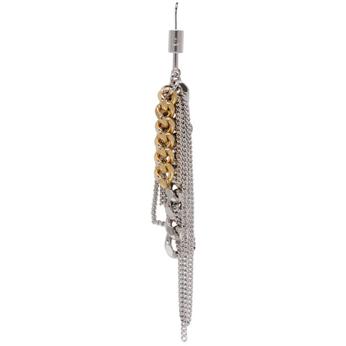 Photo: MM6 Maison Martin Margiela Gold and Silver Messy Contrast Chain Earring