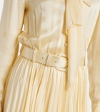 Balenciaga Bow-detail lace-up silk midi dress