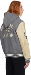 Polo Ralph Lauren Gray Paneled Bomber Jacket