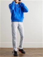 Off-White - Single Arrow Straight-Leg Suede-Trimmed Printed Jeans - Blue