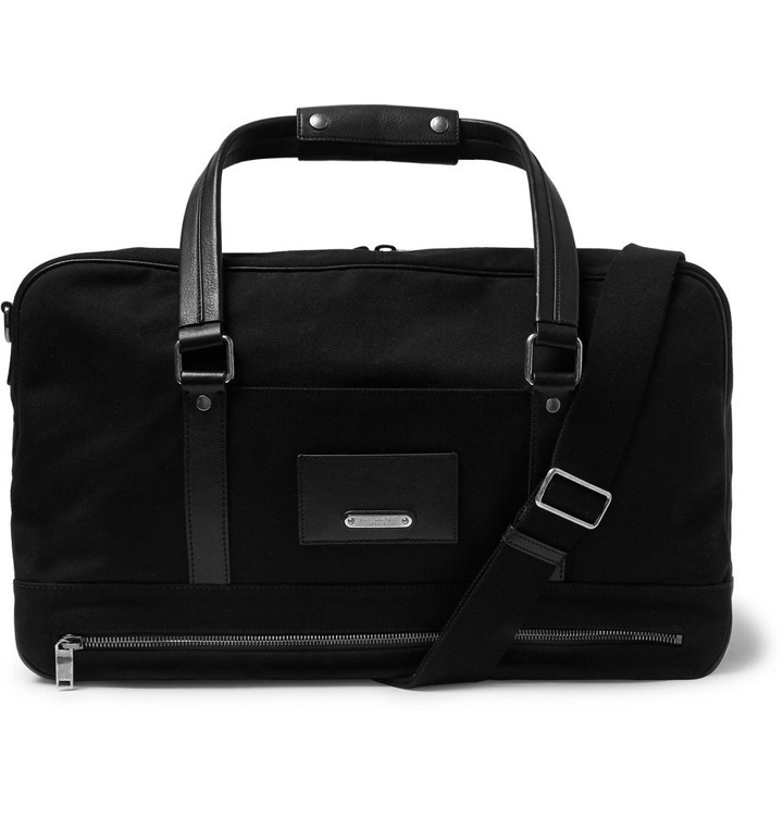 Photo: Saint Laurent - Leather-Trimmed Canvas Holdall - Black