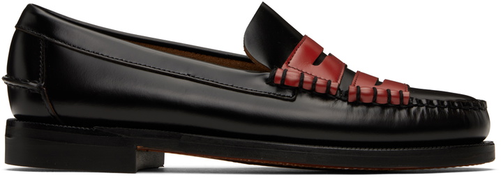 Photo: Random Identities Black & Red Sebago Edition Double Penny Dan Loafers