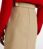 Moncler Belted cotton pencil skirt