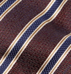 Canali - 8cm Striped Textured-Silk Tie - Men - Burgundy