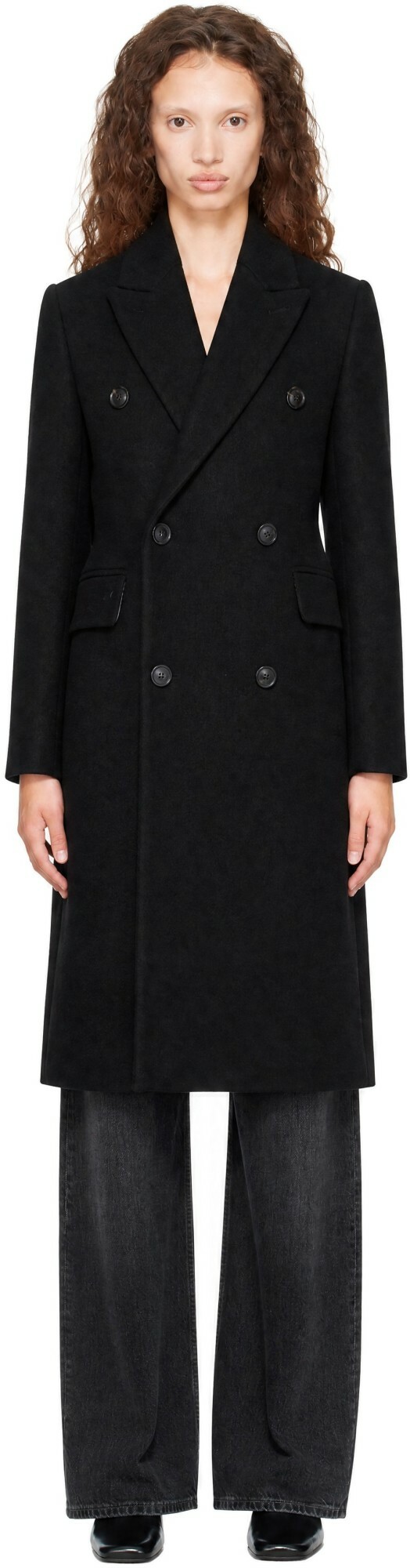 COOR Black Over Size Double Coat