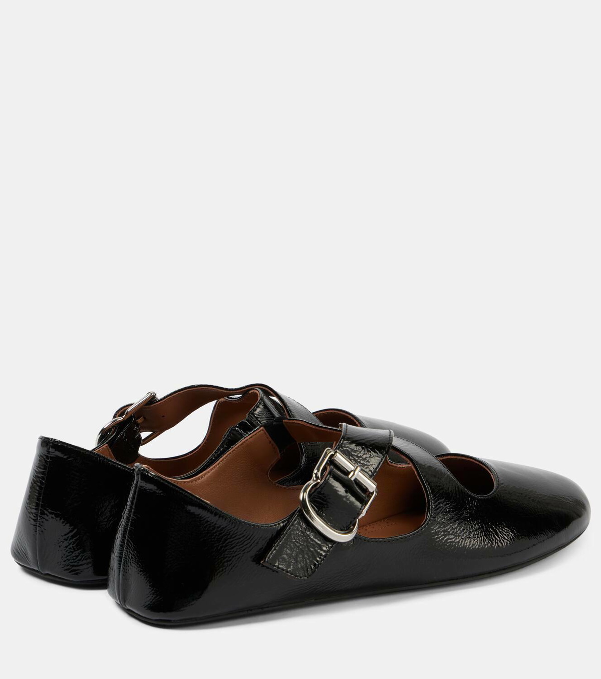 Alaïa Criss Cross patent leather ballet flats ALAÏA