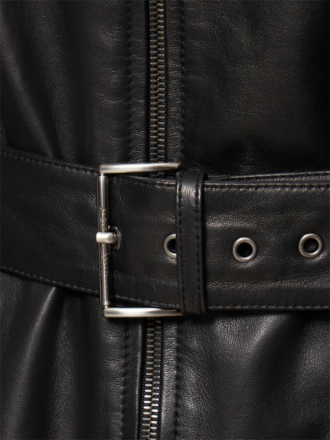 ALBERTA FERRETTI Belted Leather Jacket Alberta Ferretti