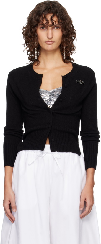 Photo: Simone Rocha Black Embellished Relaxed Cashmere Cardigan
