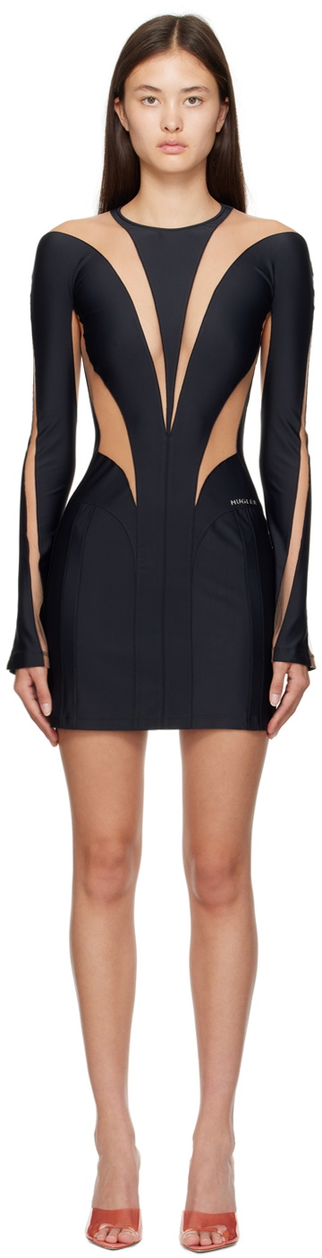 Mugler Black Illusion Minidress Mugler