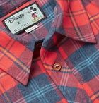 GUCCI - Disney Appliquéd Padded Checked Cotton-Flannel Overshirt - Red