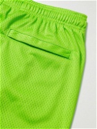 Stussy - Collegiate Straight-Leg Logo-Print Mesh Shorts - Green