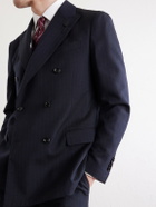 Lardini - Double-Breasted Pintriped Wool Suit Jacket - Blue