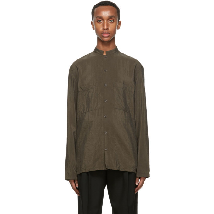 Lemaire Brown Dry Silk Shirt