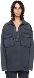 Dries Van Noten Gray Dropped Shoulder Polo