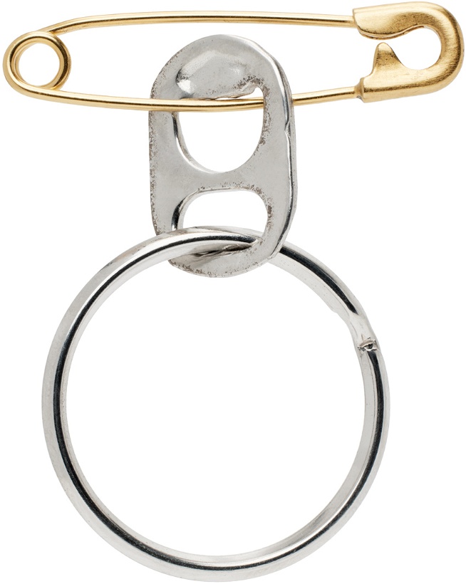Photo: Maison Margiela Silver & Gold Safety Pin Single Earring