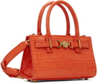 Versace Orange Croc-Effect Medusa '95 Mini Bag