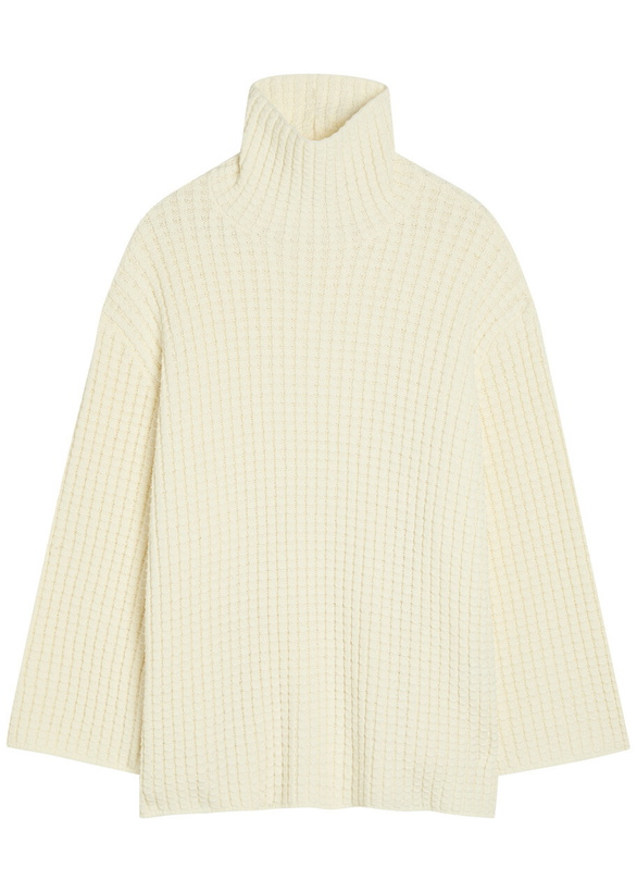 Photo: Toteme Whipstitch-knit Cotton-blend Jumper Off White
