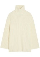Toteme Whipstitch-knit Cotton-blend Jumper Off White