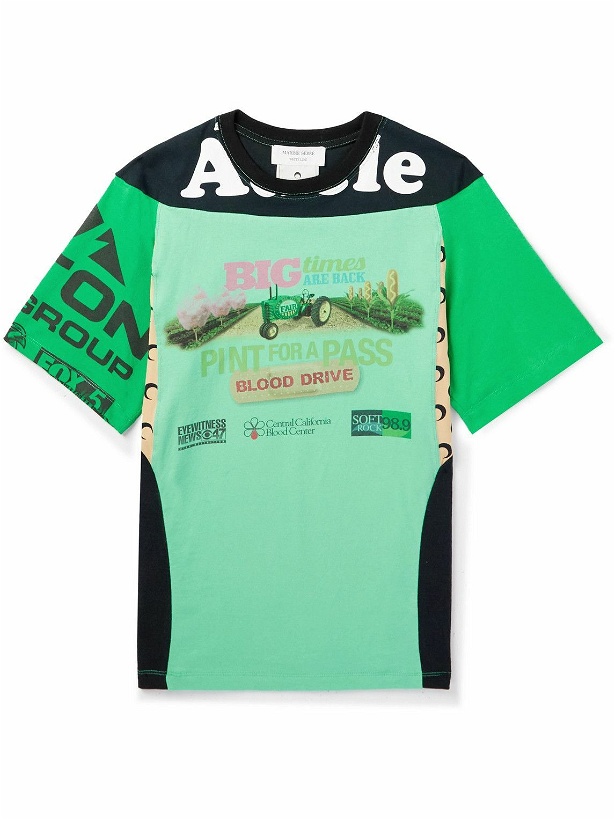 Photo: Marine Serre - Slim-Fit Printed Stretch Recycled-Jersey T-Shirt - Green