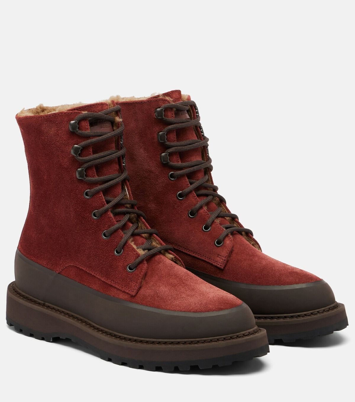 Le Monde Béryl Dolomite shearling-lined suede combat boots