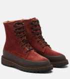 Le Monde Béryl Dolomite shearling-lined suede combat boots