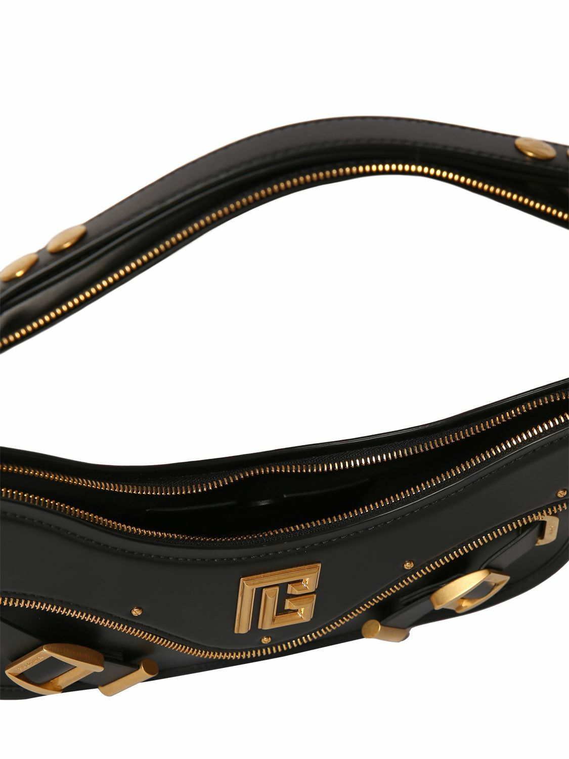 BALMAIN - Blaze Leather Zip Pouch Box Bag Balmain