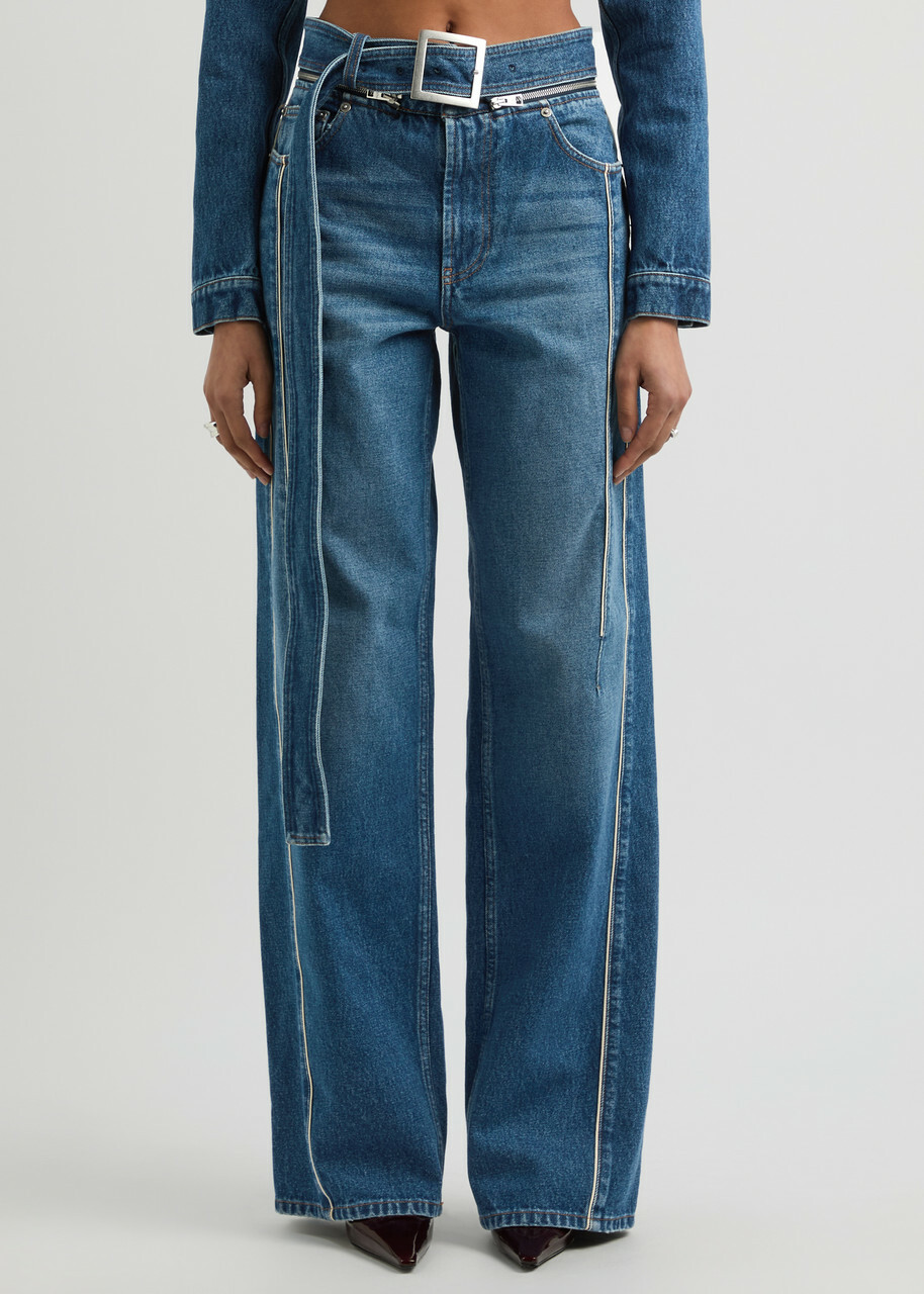 Jean Paul Gaultier Belted Wide-leg Jeans Blue
