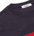 Valentino - Logo-Print Cotton-Jersey T-Shirt - Navy