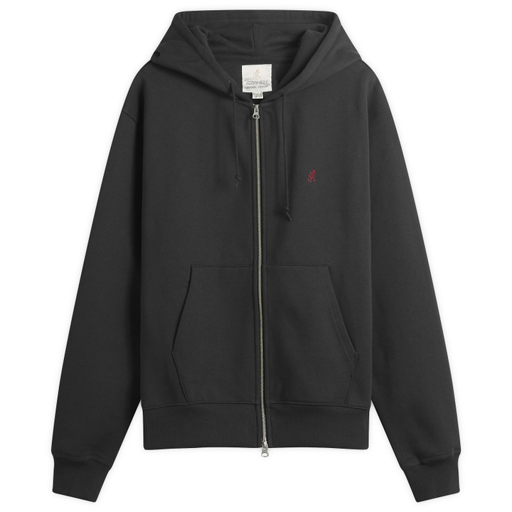Photo: Gramicci Men's One Point Zip Hoodie in Vintage Black