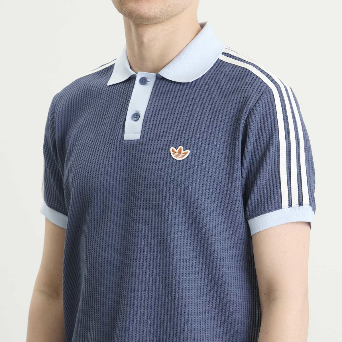 Adidas Men's Waffle Knit Polo in Preloved Ink