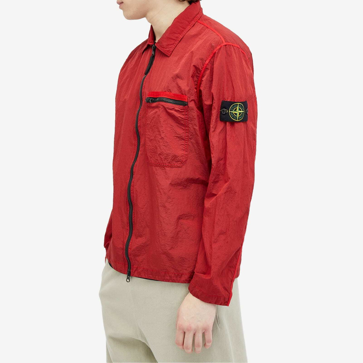 Stone Island Men's Nylon Metal Shirt Jacket in Red