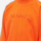 Sunnei Men's Embroidered Logo Crew Sweat in Orange
