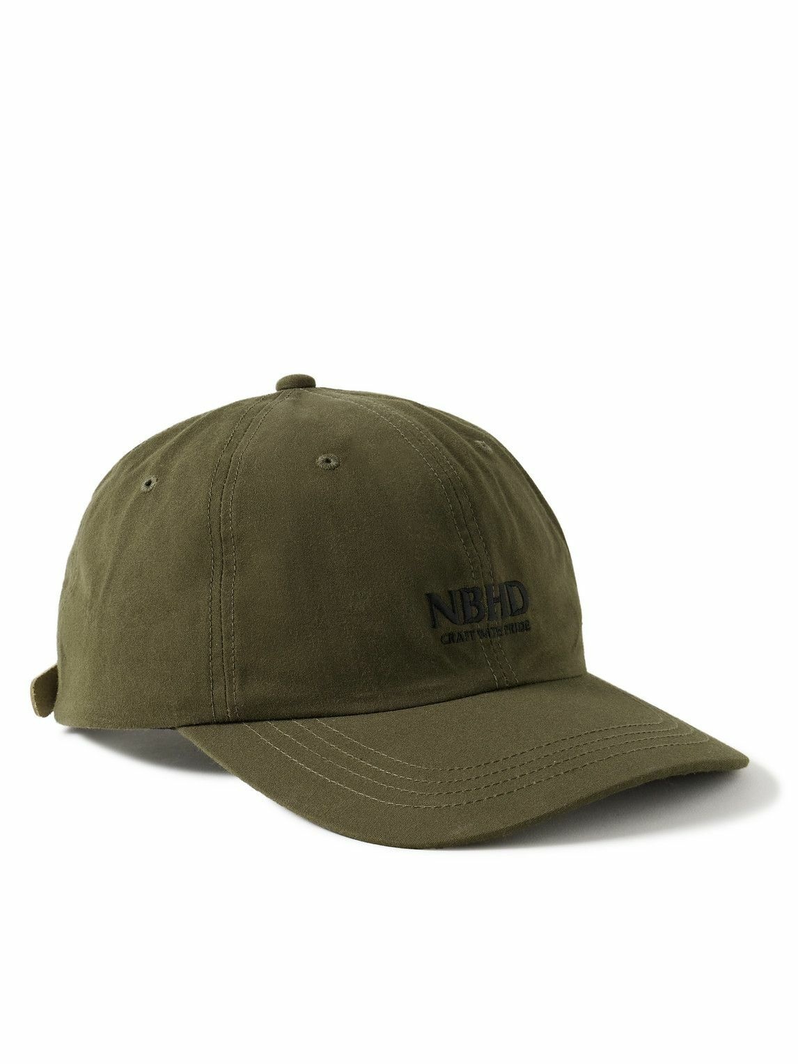 Photo: Neighborhood - Dad Leather-Trimmed Logo-Embroidered Cotton Baseball Cap